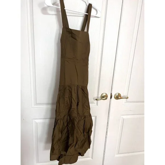🆕NWT Banana Republic Petite Poplin Tiered Maxi Dress - Picture 1 of 10